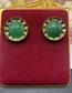 Fashion Earrings Alloy Green Dongling Agate Round Stud Earrings