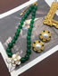 Fashion Earrings Alloy Green Agate Round Pearl Stud Earrings
