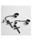 Fashion Black Single Metal Cross Chain Ear Clip Earrings (single)