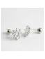 Fashion Just Color Single Metal Diamond Flower Piercing Stud Earrings (single)