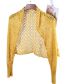 Fashion Yellow Knitted Sun Protection Shawl With Hollow Sleeves And Wheat Ears