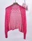 Fashion Rose Red Open-sleeve Knitted Shawl