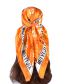 Fashion Orange Satin Printed Silk Scarf