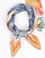 Fashion Navy Blue Polyester Printed Pleated Scarf