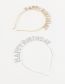 Fashion Silver Geometric Rhinestone Letter Slim Headband