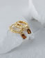 Fashion Gold Metal Oval Zirconia Hoop Earrings