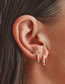 Fashion Platinum Metal Oval Zirconia Hoop Earrings