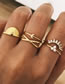 Fashion Gold Metal Cross Double Split Ring
