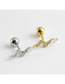 Fashion Golden Single Titanium Steel Inlaid Zirconium Small Snake Piercing Stud Earrings (single)