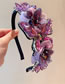 Fashion Purple Geometric Diamond Tulle Flower Butterfly Headband