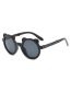 Fashion Powder Frame Gray Chip Pc Bear Round Frame Folding Sunglasses
