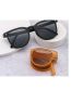 Fashion Gray Frame With Green Frame Metal Square Large Frame Sunglasses