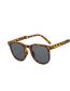 Fashion Gray Frame With Leopard Print Metal Square Large Frame Sunglasses