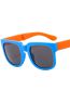 Fashion Blue Frame Orange Leg Gray Slice Pc Square Large Frame Sunglasses