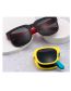 Fashion Gray Frame With Blue Legs Pc Square Large Frame Sunglasses