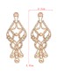 Fashion White Alloy Diamond Geometric Earrings