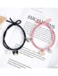 Fashion Pair Of Pink Kulomi Heart Magnet Couple Bracelets Pair Of Polyester Oil Drip Cartoon Heart Bracelets