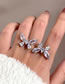 Fashion 19# Metal Diamond Heart Open Ring