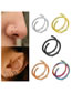 Fashion 0.8*6_white K Stainless Steel Spiral Piercing Nose Ring