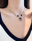 Fashion Necklace - Silver Alloy Diamond Shell Safety Lock Beaded Necklace