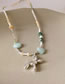 Fashion Necklace - Silver - Green Waterdrop Mother-of-jade Beaded Puppy Necklace