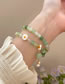 Fashion Stretch Bracelet - Yellow Green Glass Bead Beaded Flower Lotus Pod Bracelet