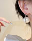 Fashion Silver Alloy Pearl C-shaped Earrings