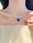 Fashion Necklace - Transparent Blue Flower Pearl Crystal Beaded Flower Necklace