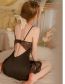 Fashion Claret (nightdress) Polyester Lace See-through Suspender Nightdress