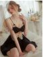 Fashion 1690 Claret (robe + Belt) Polyester Lace See-through Suspenders Nightdress And Robe Set