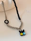 Fashion Necklace - Silver - Black Beads Alloy Geometric Beaded Kitten Necklace