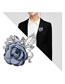 Fashion 4# Alloy Diamond Leaf Fabric Flower Brooch
