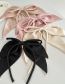 Fashion Black Streamer Pearl Bow Hair Clip Satin Fabric Streamer Bow Hair Clip