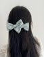 Fashion Blue Double Bow Hair Clip Fabric Rhinestone Double Bow Hair Clip