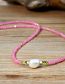 Fashion Pink Crystal Beaded Pearl Necklace