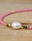 Fashion Pink Crystal Beaded Pearl Necklace