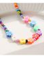 Fashion Plum Bossom Colorful Rice Bead Beaded Flower Necklace