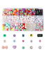 Fashion Color Acrylic Alphabet Luminous Number Beads 15 Grid Set Box Diy Material