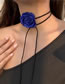 Fashion Blue Fabric Tie Flower Necklace