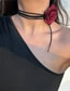 Fashion Black Fabric Tie Flower Necklace