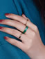 Fashion Green (three-piece Set) Pure Copper Geometric Ring Set