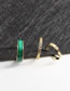 Fashion Green (three-piece Set) Pure Copper Geometric Ring Set