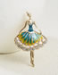 Fashion 7# Alloy Diamond Drop Oil Ballet Brooch
