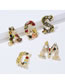 Fashion 1# Alloy Diamond And Pearl Letter Brooch