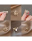 Fashion 6# Alloy Diamond Geometric Pearl Stud Earrings
