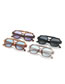 Fashion Gray Frame Light Blue Film Pc Double Beam Square Sunglasses