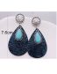Fashion 3# Leather Embossed Drop Earrings