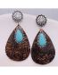 Fashion 4# Leather Embossed Drop Earrings