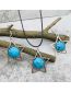 Fashion A Metal Star Turquoise Earrings