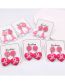 Fashion Rose Red Plastic Heart Bow Earrings